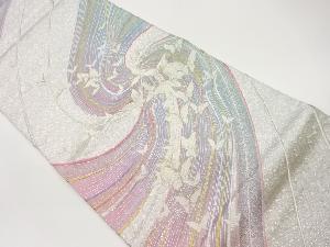 佐賀錦曲線に蝶模様織出し袋帯